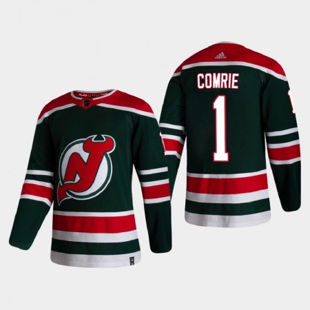 Dresovi New Jersey Devils Eric Comrie 1 2020-21 Reverse Retro Authentic - Muške